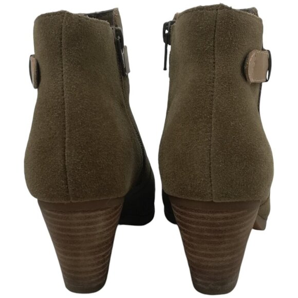 Seychelles Take Notice Tan Suede Ankle Boots Size 6 Heel Anthropologie Beige - Picture 5 of 11